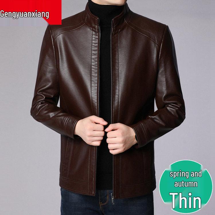 Herren Echtlammfell Lederjacke - Frühling, Herbst, Winter 2025, Lässige Oberbekleidung für Männer mittleren Alters, Perfekt für Papa.