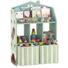 Kinderbücherregal mit Stauraum, Spielzeugaufbewahrungseinheit mit Buchpräsentation, Regale und Stoffschubladen für Spielzimmer Kinderzimmer, Grün