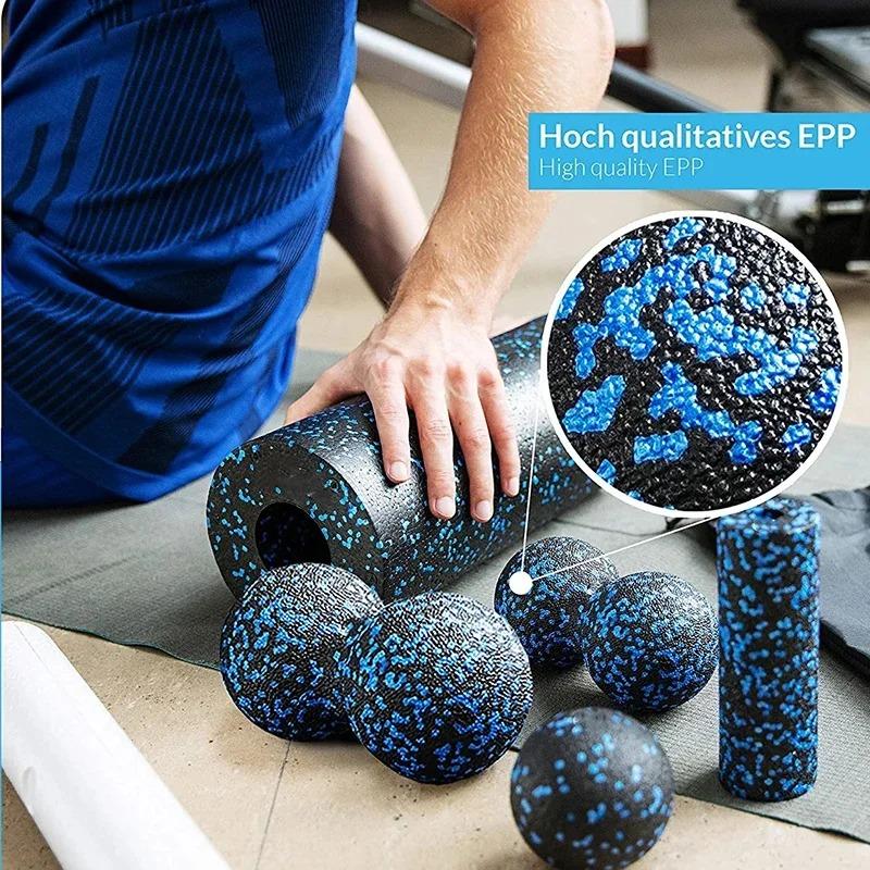 5Pc/Set Yoga Massage Foam Roller Fascia Ball Yoga Column EPP High Density Fitness Roller&Ball Leg Back Neck Massager Pain Relief