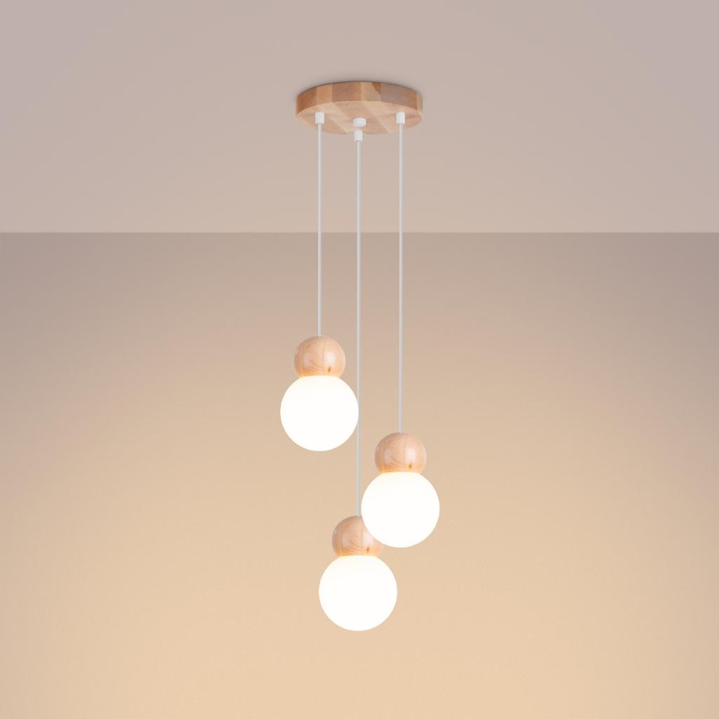 Lampa Wisząca Astro 3 G9 Biały Wood Lumilo 13.259.91