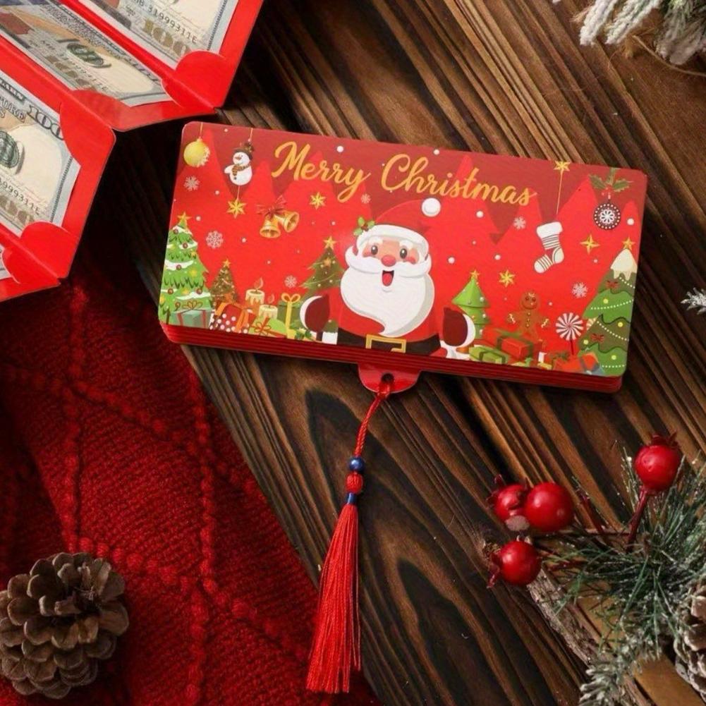 Christmas Money Holders for Cash, Christmas Cash Envelope With 10 Slots, Surprise Card Holder for Xmas Holiday Money Gift Card