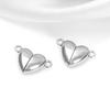 Stainless Steel Fine Polished Bright Surface Heart-shaped Magnet Clasps DIY Couple Bracelet Pendant with Connection Buckle