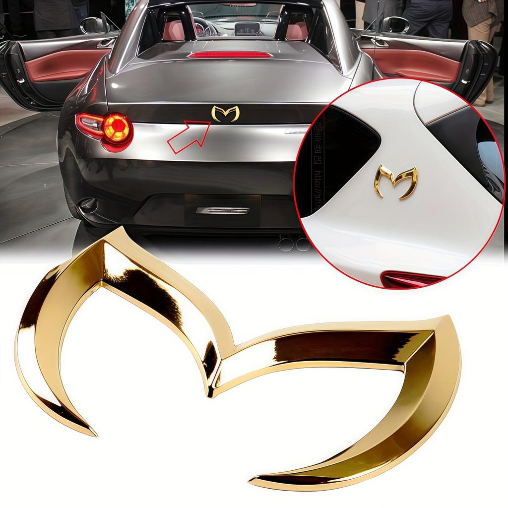 Sporty Metal'M' Rear Trunk Badge Decal Emblem Rear Trunk Evil m Emblem Logo Decor Badge Decal for Mazda