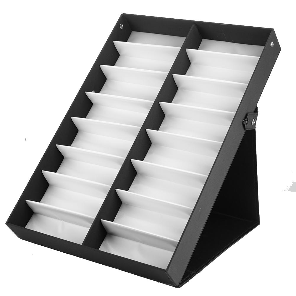 

16 ячеек витрина для очков солнцезащитные очки ящик для хранения очков ювелирные изделия органайзер белый