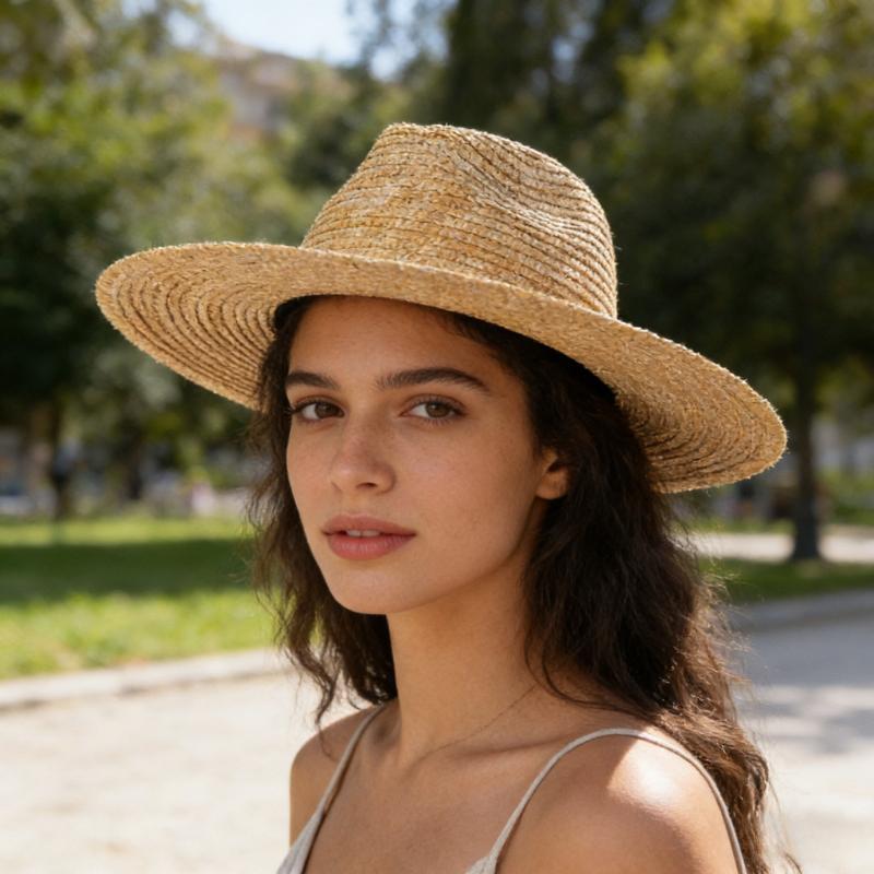 Cappello Jazz Estivo da Donna 100% Uncinetto Cappello di Paglia di Grano Corpo Artigianale Base Modisteria Fedora Panama Cappelli da Sole da Spiaggia Chapeau Berretti Unisex