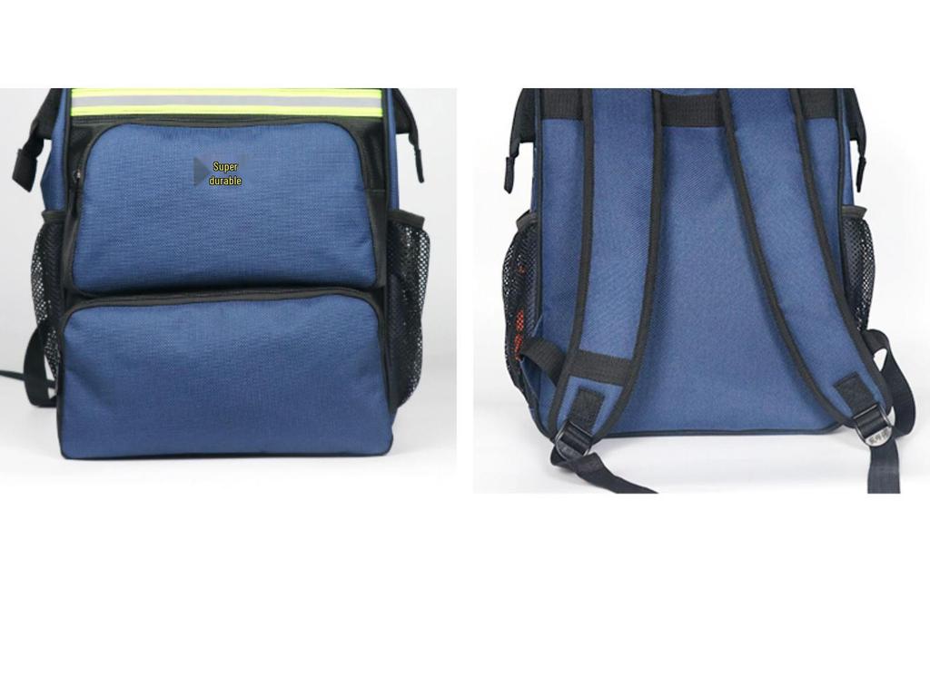 Multifunctional Double Shoulder Tool Backpack, Wear-Resistant Canvas, Large Capacity, Portable Electrician's Repair Bag