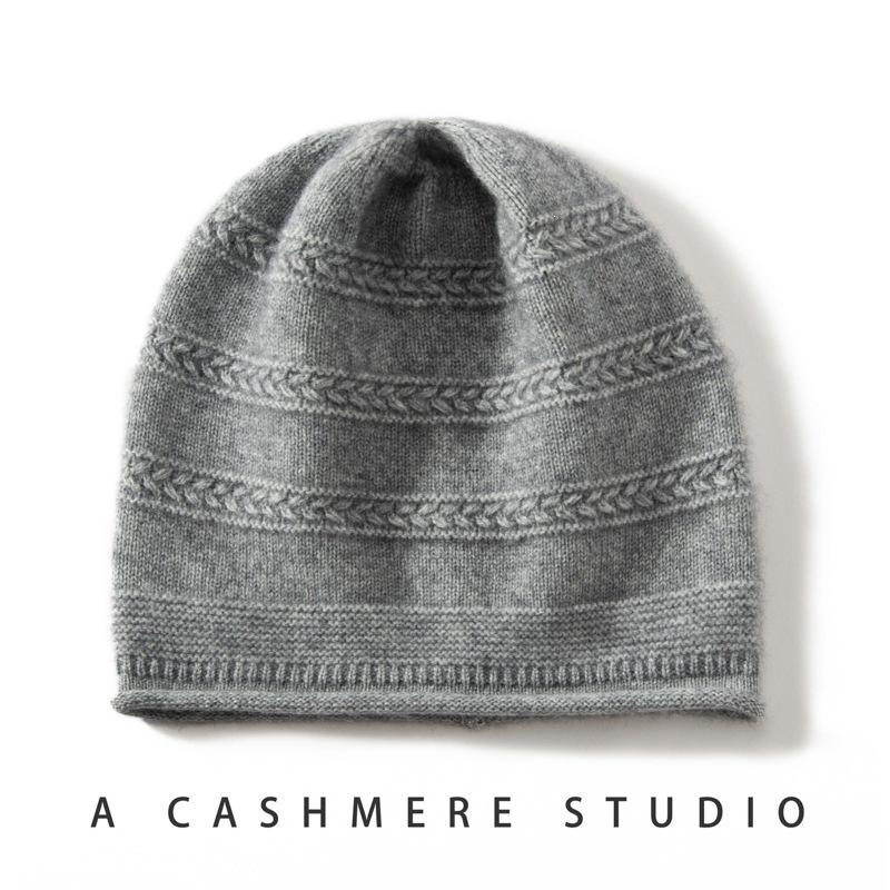 Autumn and Winter Popular Cashmere Hat Women's Fashion Twisted Bag Head Hat Thermal Ear Protection Wool Hat Solid Color Versatile Hat