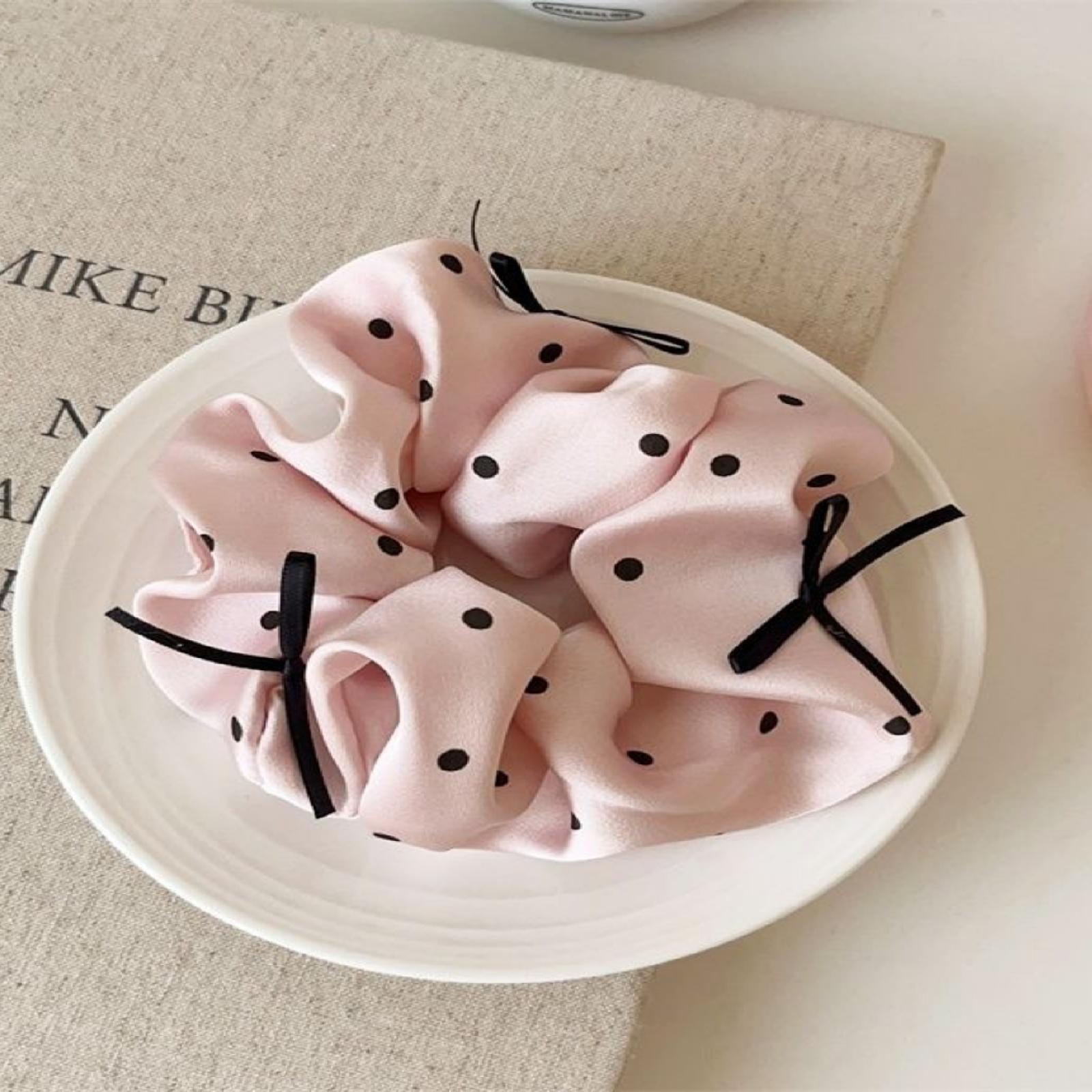 

1 шт. Розовый в горошек, Сатиновая резинка для волос в виде большого кишечника, Милая, Бант-бабочка, Резинка для волос, Супер фея, Повязка на голову, Маленькая свежая