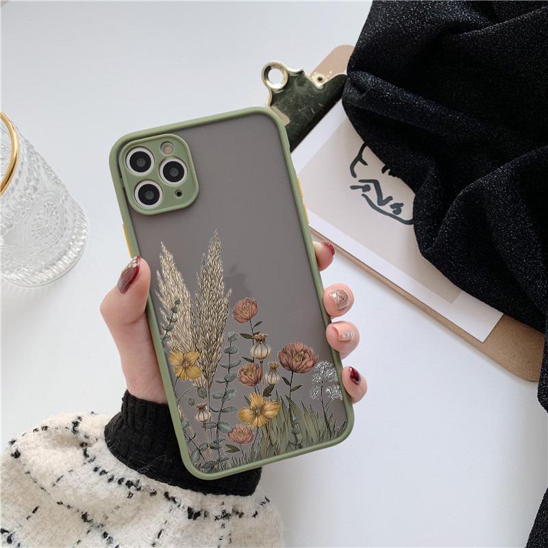Retro Flower Bud Phone Case for Iphone 16 11 12 13 14 Pro Max 15 Plus Meticulous Plant for Iphone X XS XR 7 8 Plus Back Covers