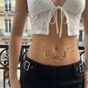 Beach Bikini Accessory Double Snake Wrap Waist Chain, Adjustable Layered Belly Chain for Women, Vintage Gold Lightweight Metal Belt Fashion