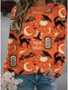 2025 autumn and winter Halloween element explosion 3D digital printing women's crew neck sweater