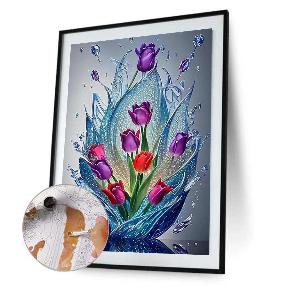 

Malen-nach-Zahlen-Set auf Leinwand DIY-Öl-Kunst Blumenbild Heim-Wanddekoration 4