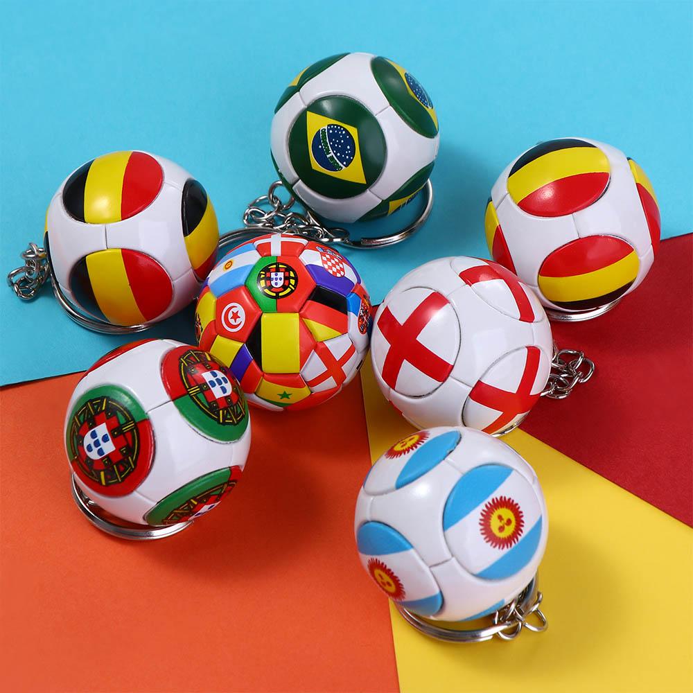 Gifts Car Key Chains Football Key Chain Country Soccer Keyring World Flag Ball Charms Bag Pendant