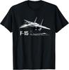 F-15 Eagle Jet Military Stealth Blueprint Fighter Jet T-Shirt