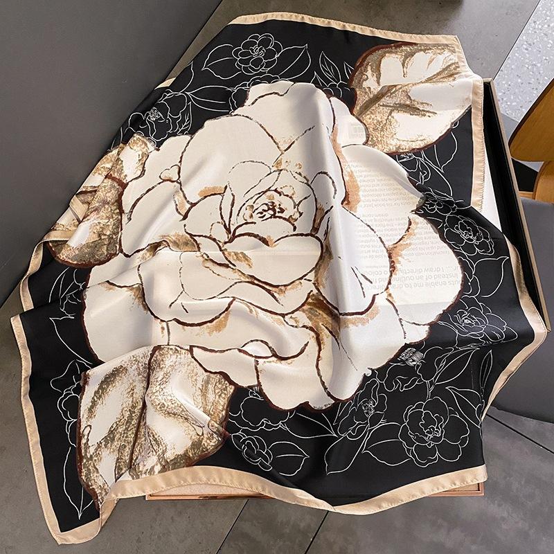Luxury Printing Silk Square Scarf Women Neck Hair Tie Band Beach Hijab Kerchief Head Headbands Bandana Female Foulard 70cm