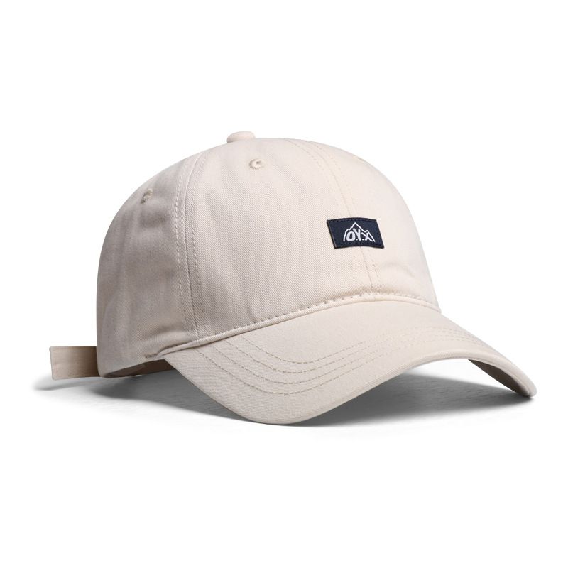 

New Arrival Cloth Label Baseball Hat Men Summer Soft Top Plaid Sun Hat Outdoor Travel Sun-Proof Peaked Cap Beige Adjustable