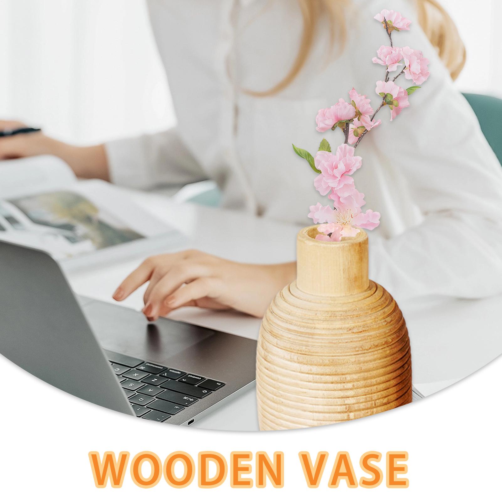

Wood Vases For Decor Wood Flowers Vase Home Decor Table Ornament Plant Container Farmhouse Supplies For Dining Room Living Room United States