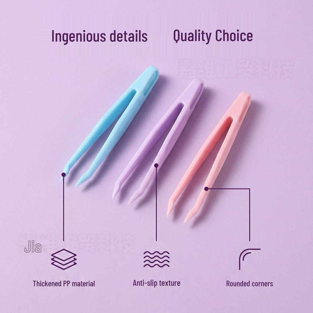 Handmade Journal Stickers Set with Colored Clips & Small Macaron Tweezers for DIY & Nail Art