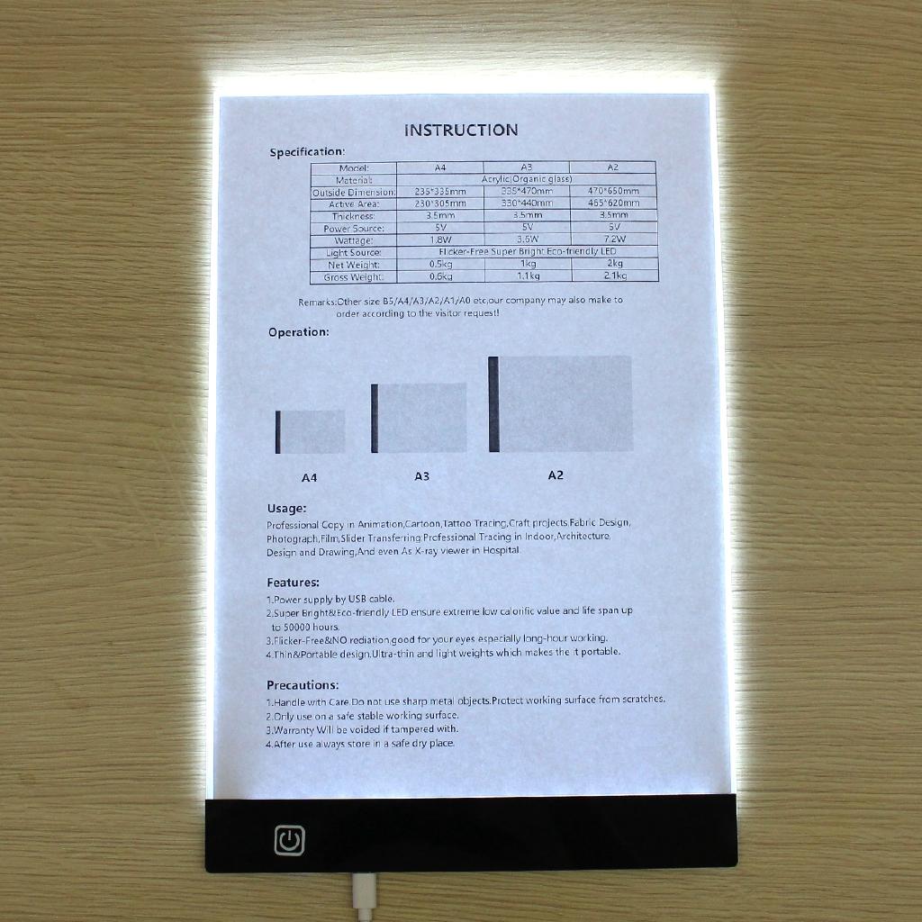 LED Diamond Painting Light Pad Board Diamond Painting Accessories Kit A4/A3 Drawing Graphic Tablet Box Stepless