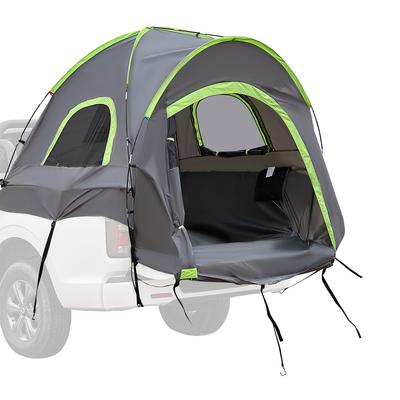 SucceBuy Pickup-Zelt für Camping, Wasserdicht PU2000 Ladeflächen-Wohnkabine Ladeflächenzelt mit doppellagigem Designfenstern