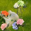 2pcs Artificial Hydrangea Flower, Simulated  Flower Faux Silk Hydrangea Flowers with Stems and Leaves for Home Party Decoration