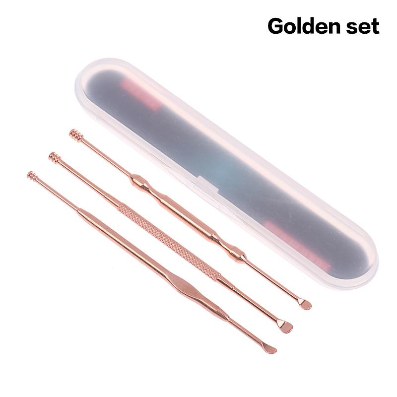 1/3Pcs Stainless Steel Double Head Ear Wax Removal Cleaner Earwax Remover 360° Cleaning Ear Pick Stainless Steel Ear Care Tools