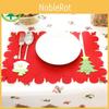 Festive Christmas Santa Place Mat Table Runner With Cutlery Holder For Gatherings