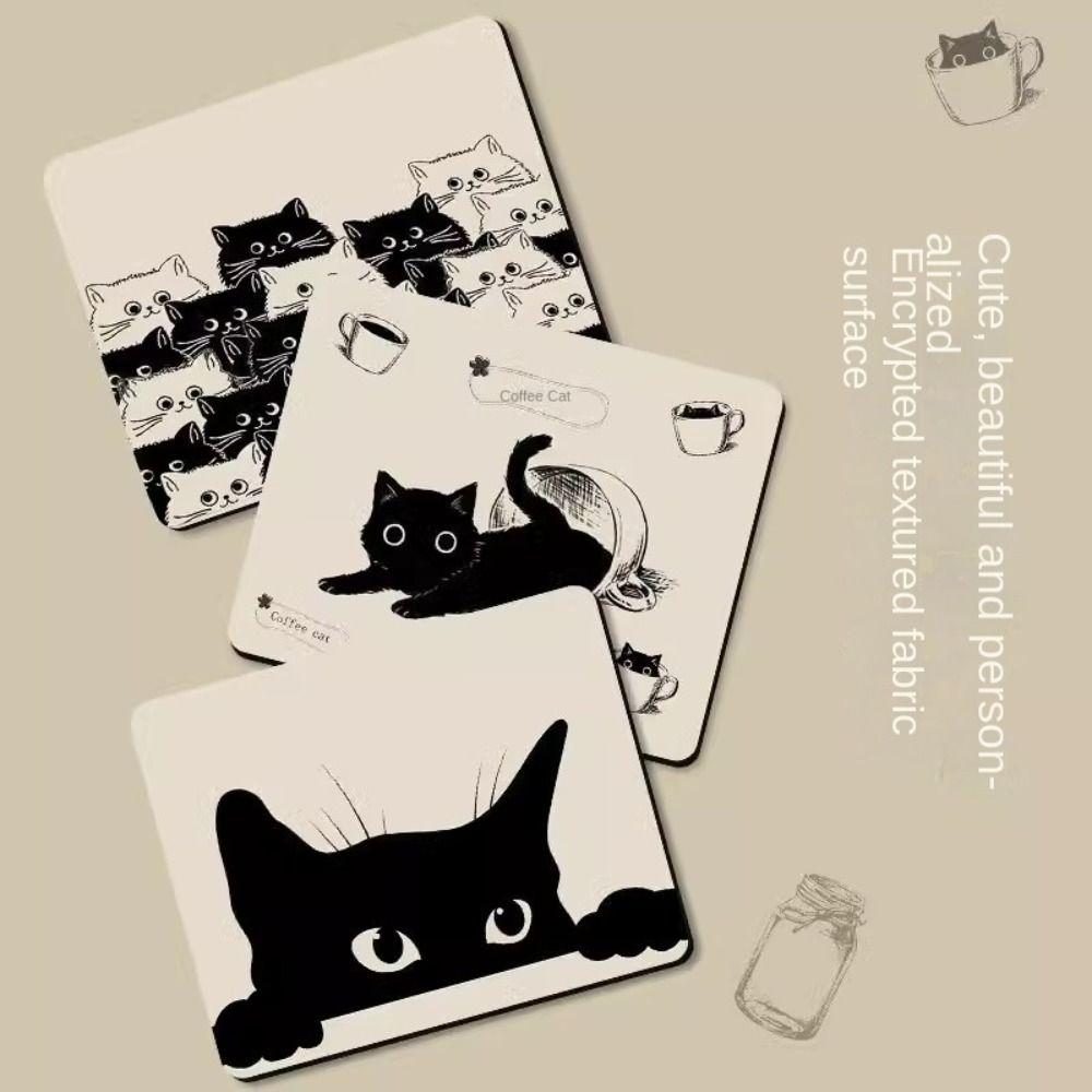 Waterproof Cat Mouse Pads Desk Mat Cat Mouse Mat Creative Black Cat Mouse Pad  Home Decor