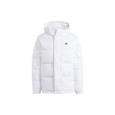 adidas Jaqueta Acolchoada com Capuz e Manga Comprida com Estampa Regular Diária do Logotipo de 500 Letras Masculina Roupa Exterior Branca IZ4884