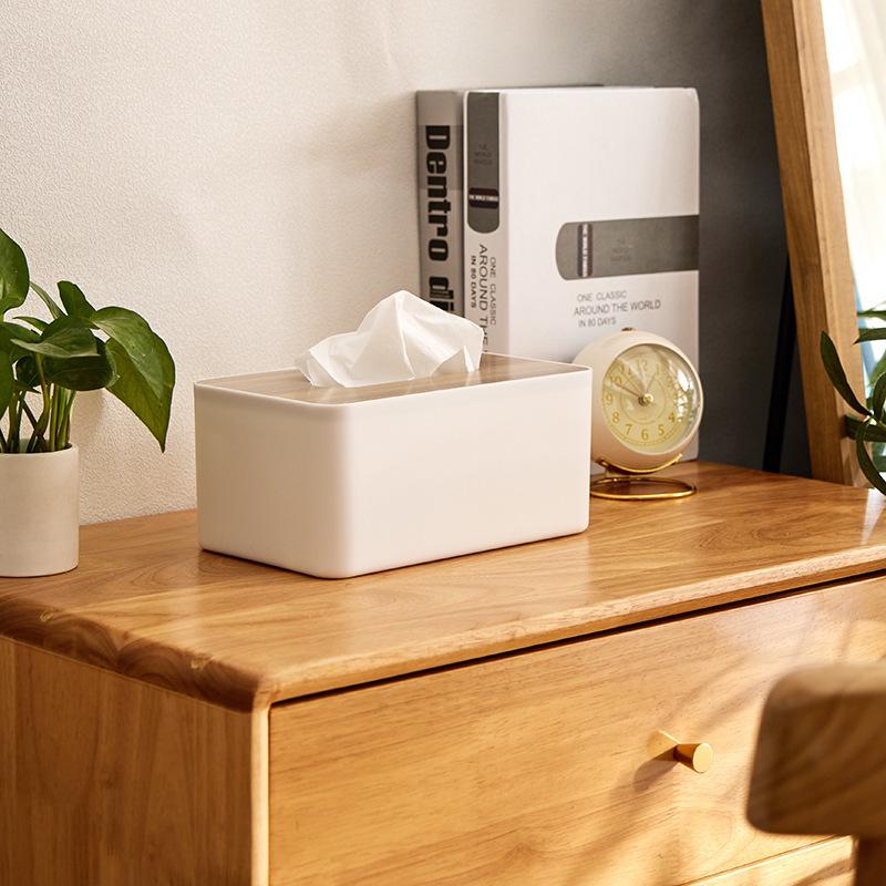 Multifunctional Nordic Style Desktop Tissue Box for Restaurants and Home Storage