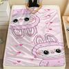 Pink Purple Labubu Cute Print Flannel Blanket,High Quality Comfortable for All Seasons,Home Decor,Warmth and Comfort,Perfect for Christmas Gifts