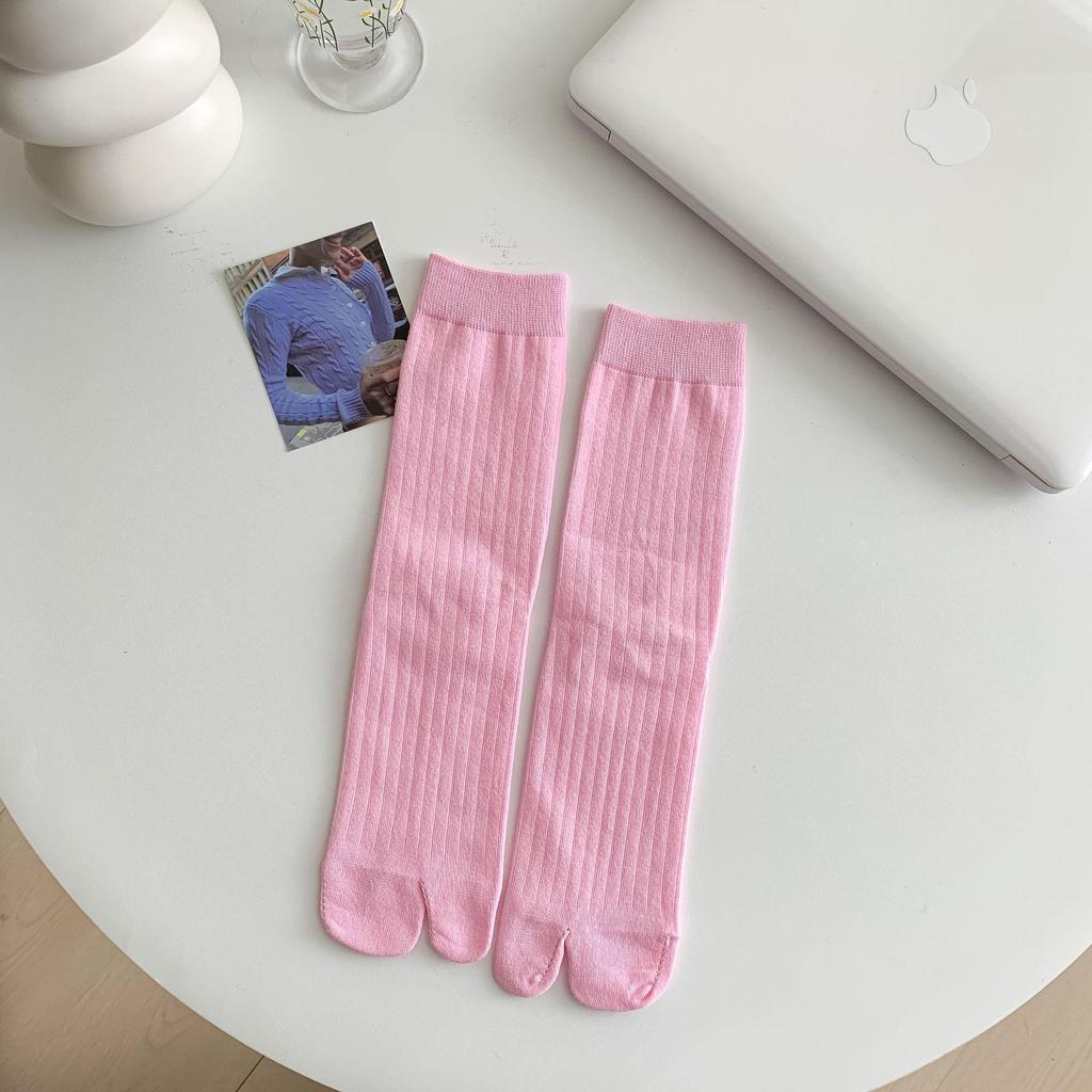 Japanese Stripe Wide Tabi Socks: Minimalist Split-Toe Cotton for Spring/Summer