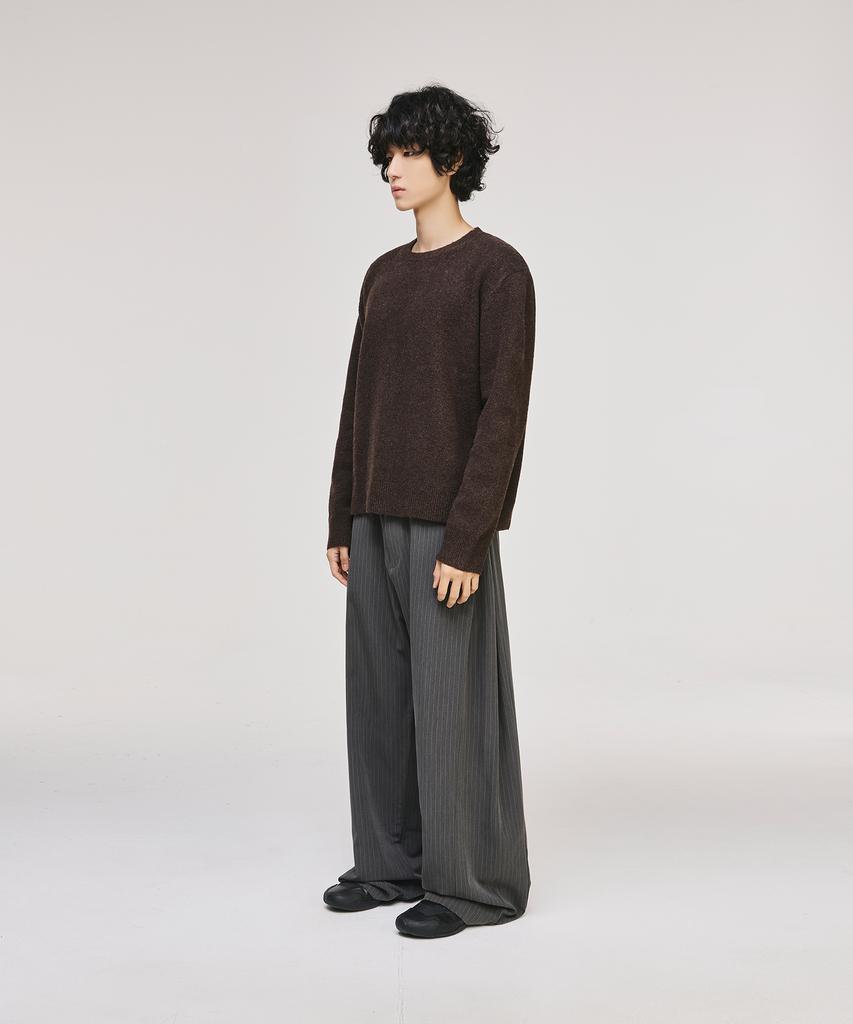 SIGNATURE Blend Shade Round Neck Knit [Brown]