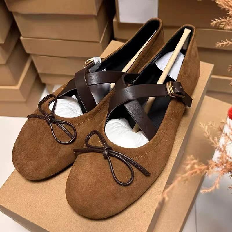 Fashion Mary Janes Elegant Women Flat Shoes 2025 New Fashion Round Toe Cow Leather Ballet Flats Casual Comfortable Shoes Zapatos Mujer