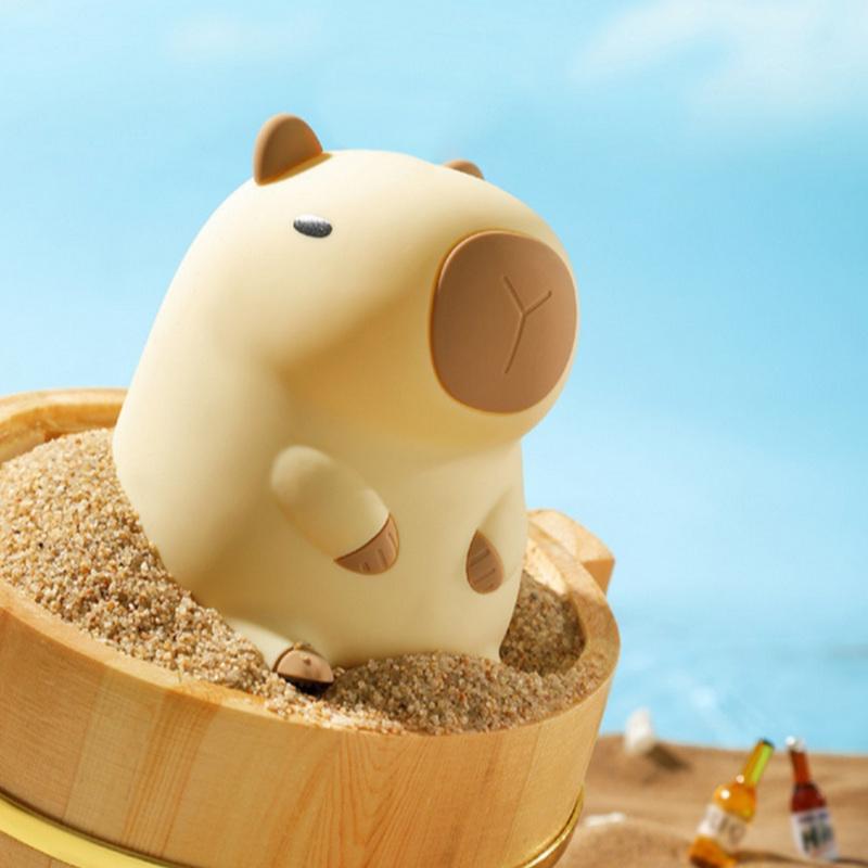 Capybara Night Light Cartoon Pat Light 2 Gear Silicone Sleeping Light USB Charging Dimmable Bedside Lamp for Home Bedroom Decor
