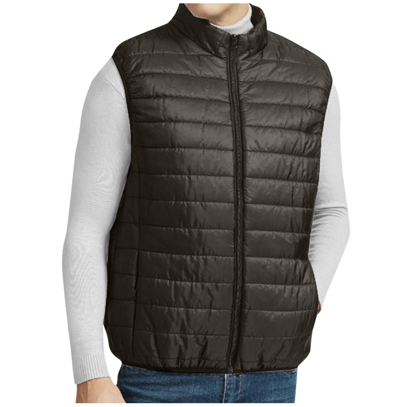 

Повседневный мужской жилет, мужской свободный и зимний теплый пуховый жилет из хлопка XXL коричневый