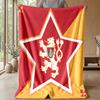Czech Republi Football Printed Flannel Blanket Skin Friendly Warm Decorative Throw for Indoor Couch Bed Daily Use