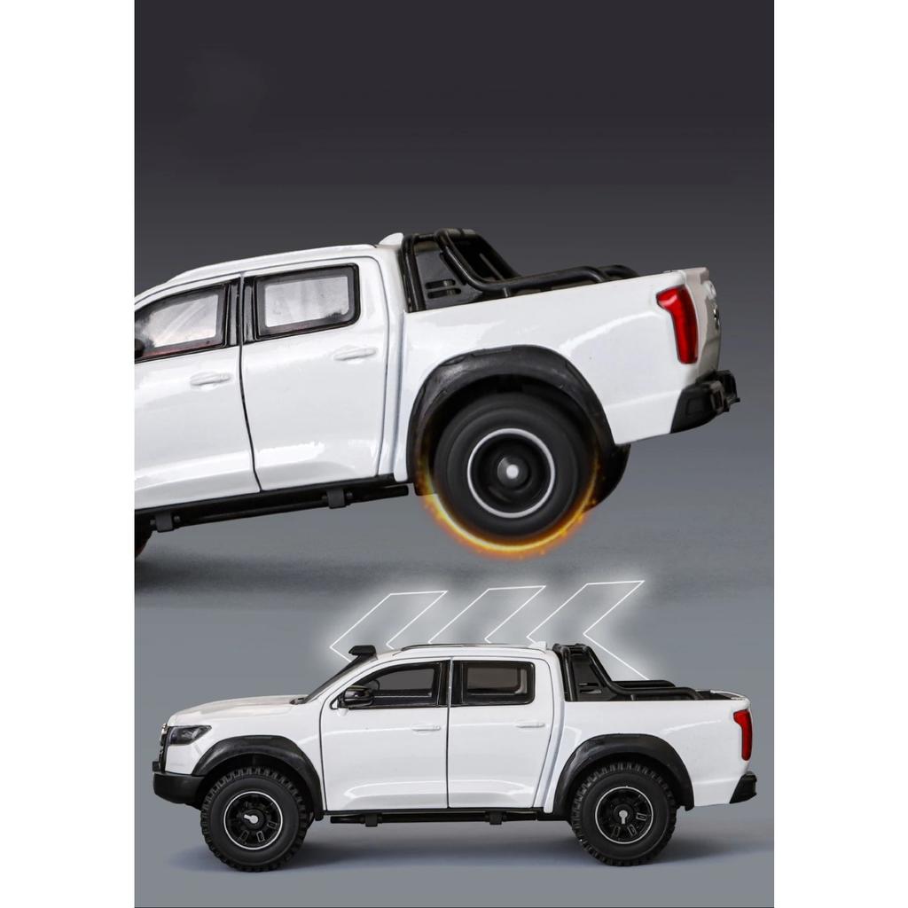 1/24 Great Wall Motor POER Pickup Alloy Diecast Off-road Vehicles Car Model Outdoor Display Collection Ornaments Birthday Gifts