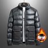 Veste tendance en cuir et coton pour homme 2023: Manteau d'hiver épaissi pour jeunes et adultes d'âge moyen
