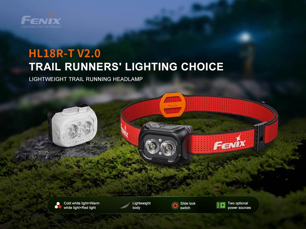 FENIX Rechargeable Headlamp for Trail Running and Outdoors 800 Lumens 125m Range Up To 160 Hours Dual Primary Beams Cool Warm White 5lm Red Beam Sport