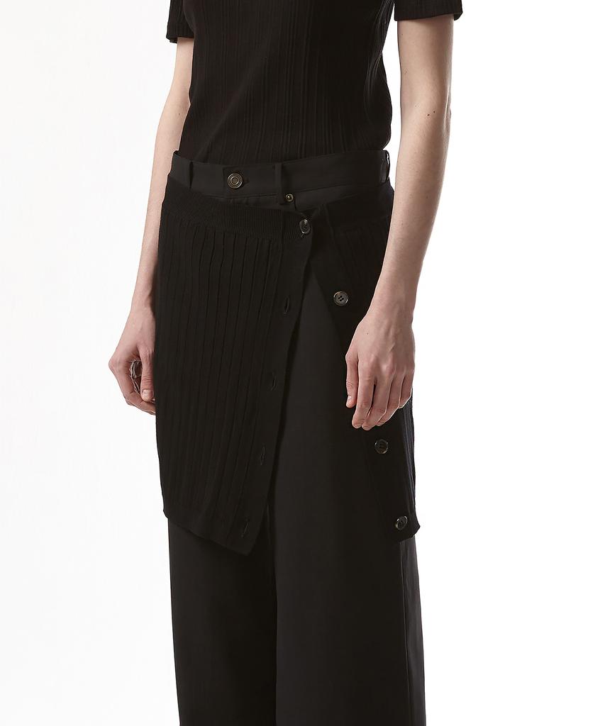 Ian Jo Ribbed Layer Knit Skirt (Black)