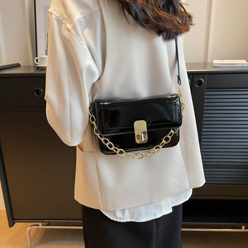 Stylish Pu Leather Chain Bag For Women Trendy Square Crossbody And Shoulder Bag
