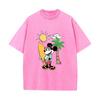 SX-92 MINISO 2026 Summer Vintage Wash  Printed Pure Cotton Shoulder Style Men's and Women's Round Neck Short Sleeved Couple T-shirt