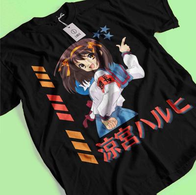 The Melancholy of Haruhi Suzumiya Shirt Kyon Tshirt Yuki T-Shirt Mikuru Anime