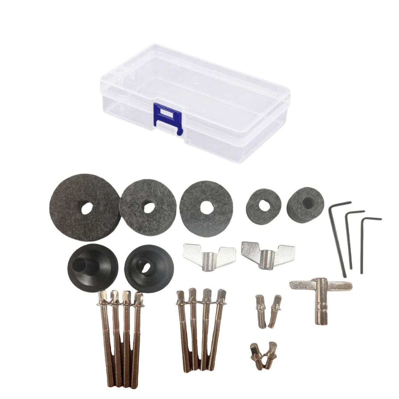 Tom Snare Drum Screws with Anti-slip Rack Felt Pad Set