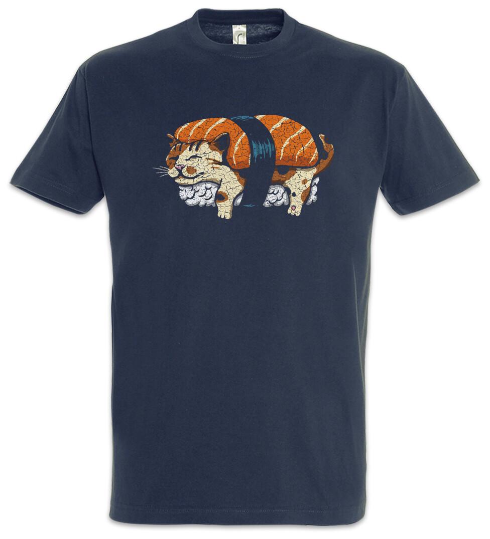 Cat Sushi T-Shirt Cats Love Addicted Addiction Japan Japanese Fun Fish 3XL