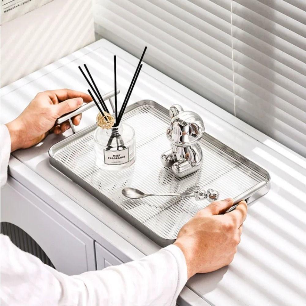 Leak-proof Acrylic Serving Tray Rectangle Kitchen Countertop Organizer  Desktop