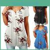 Elegante T-shirt da Donna Floreale a Maniche Corte con Comodo Design Largo