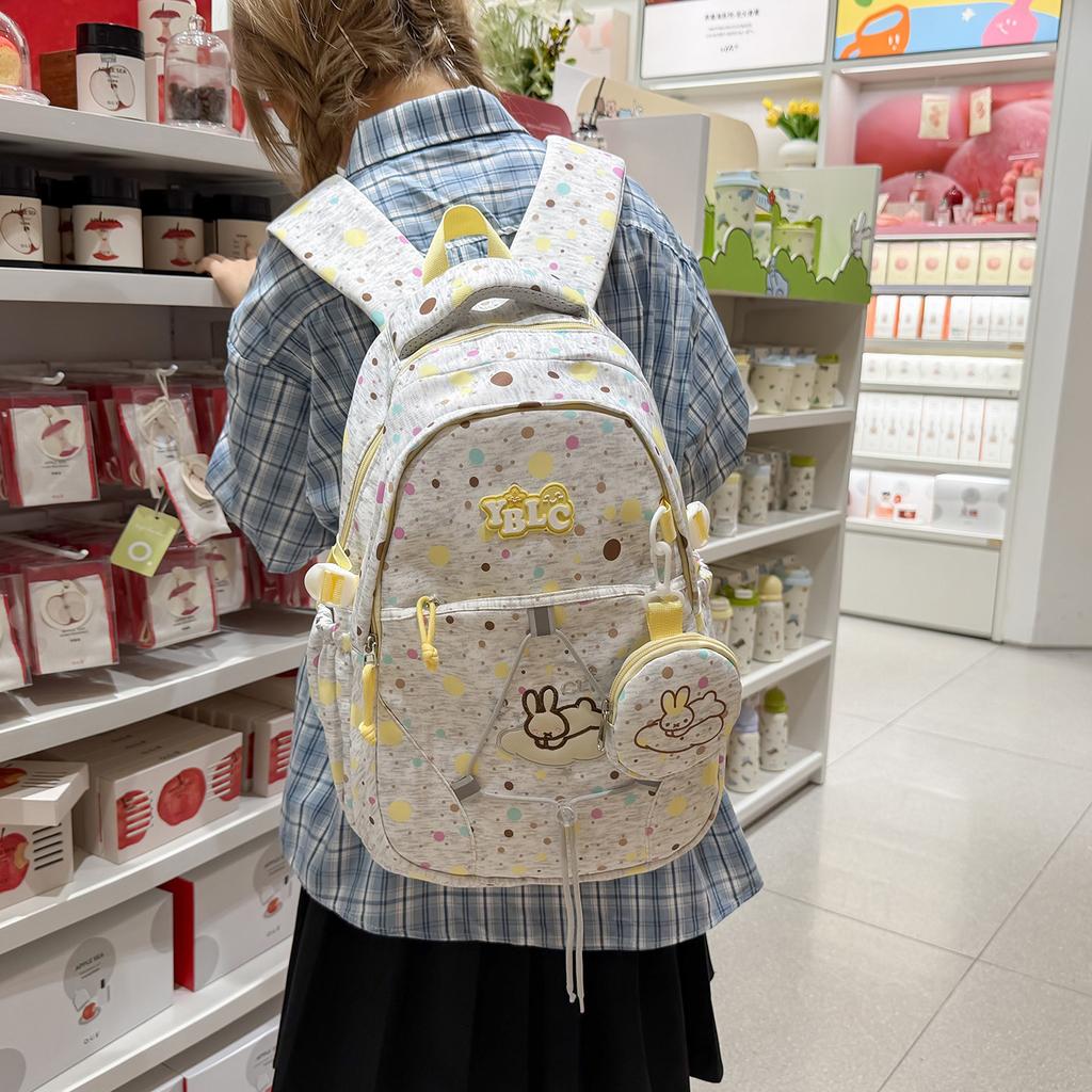 Schoolbag Cherry Blossom Pink Cartoon Cute Large Capacity Elementary School School Bag Female ins Junior High School Backpack Summer Casual Backpack