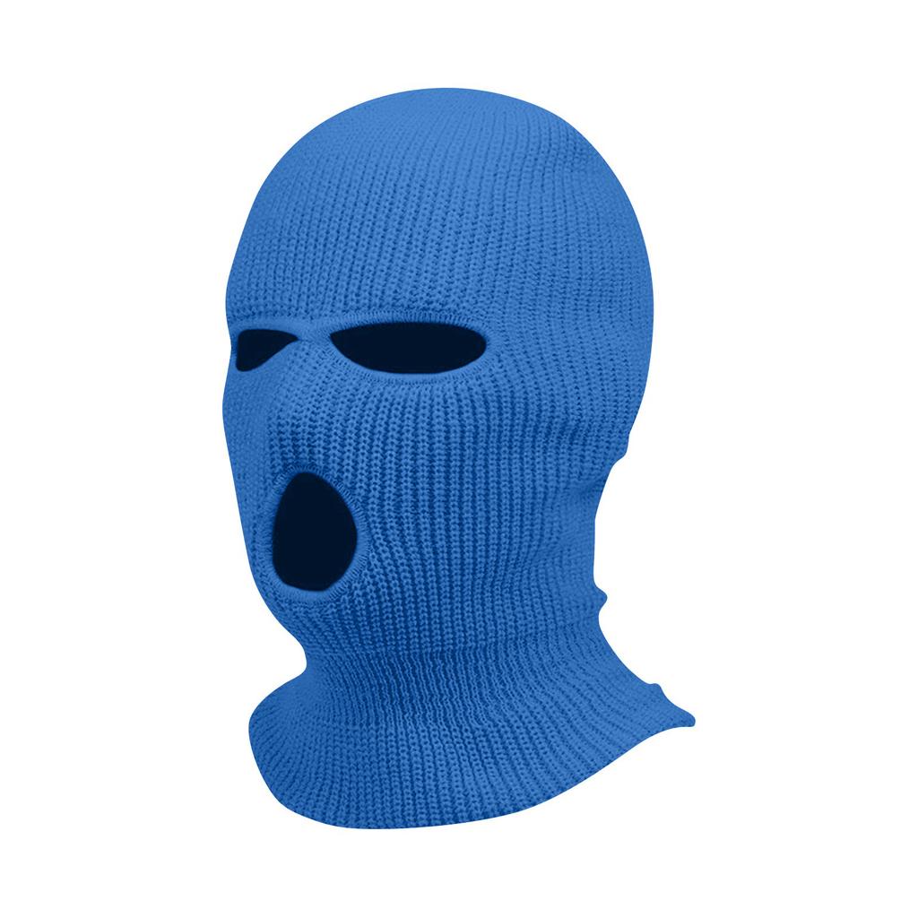 Knitted Three-Hole Balaclava Mask Full Face Cover Outdoor Windproof Headwear for Cycling Skiing and Cold Weather Protection